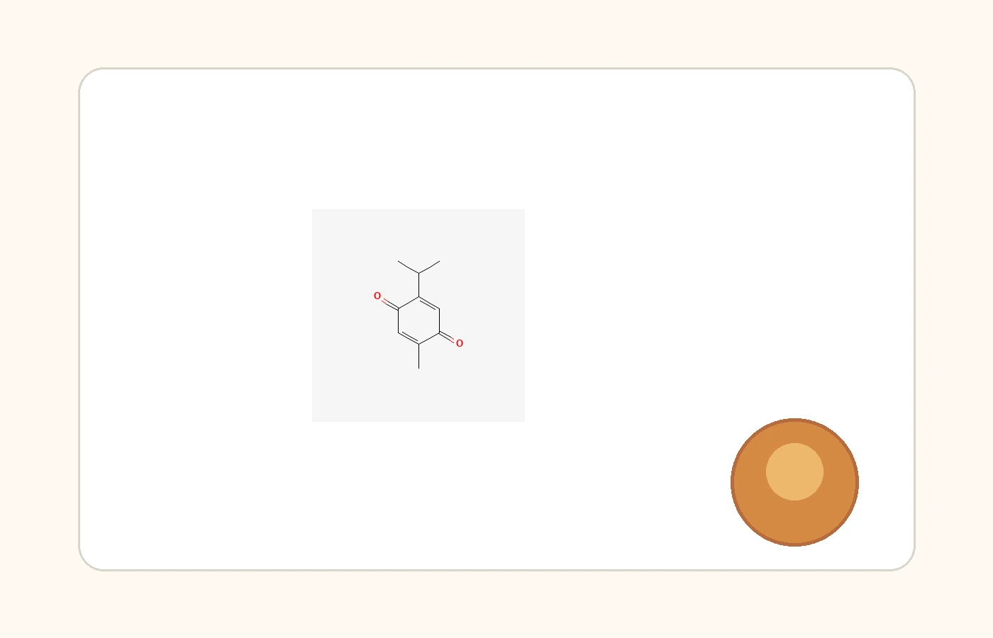 Représentation structurale officielle de la molécule de thymoquinone
